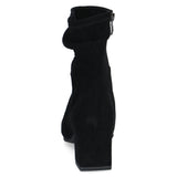 Caprice Stretch Ankle Suede Boot In Black