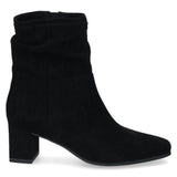 Caprice Stretch Ankle Suede Boot In Black