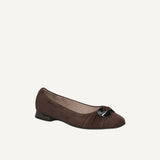 Caprice Suede Ballerina In Dark Brown