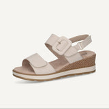 Caprice Women's Heeled Sandal in Snow nubuc