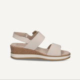 Caprice Women's Heeled Sandal in Snow nubuc