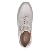 Caprice Women's Leather Trainer Wide Fit in Off White