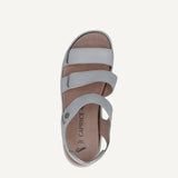 Caprice Women's Leather Wide Fit Sandals in White/Silver