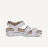 Caprice Women's Leather Wide Fit Sandals in White/Silver
