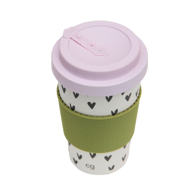 Caroline Gardner Scattered Hearts Bamboo Coffee Cup