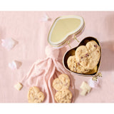 Raspberry & White Chocolate Biscuits in Heart Shaped Tin