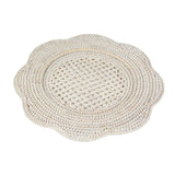 Rattan Scallop Rnd Charger Plt-Crea Ttop Rattan Scallop Chg Plate-Round In White