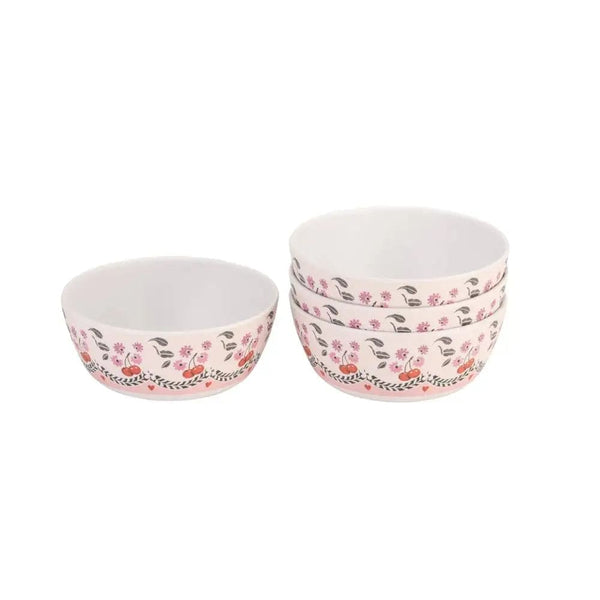 Cath Kidston Set 4 Melamine Cereal Bowl In Cherry White