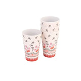 Cath Kidston Set 4 Melamine Tumbler 245ml In Cherry White