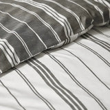 Catherine Lansfield Black Harbour Stripe Reversible Duvet Cover Set Double