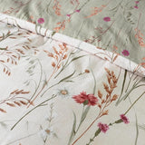 Catherine Lansfield Brushed Grasmere Floral Cotton Reversible Double Duvet Cover Set In Green