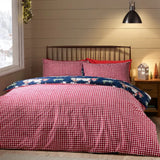Catherine Lansfield Christmas Ski Village Reversible Single Duvet Set In Navy