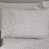 Catherine Lansfield Corded Leaves Duvet Cover Set with Pillowcases In Champagne Gold