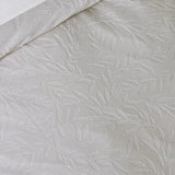 Catherine Lansfield Corded Leaves King Size Duvet Cover & Pillowcase Set In Champagne