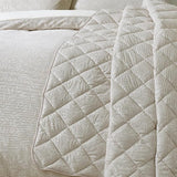 Catherine Lansfield Corded Leaves Quilted Bedspread In Champagne