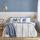 Catherine Lansfield Harbour Stripe Reversible Double Duvet Cover Set