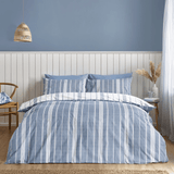 Catherine Lansfield Harbour Stripe Reversible Double Duvet Cover Set