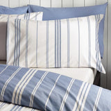 Catherine Lansfield Harbour Stripe Reversible King Duvet Cover Set In Blue