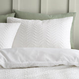 Catherine Lansfield Heatset Wave Double Duvet Cover Bedding Set White