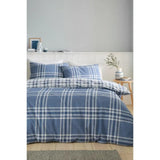 Catherine Lansfield 'Kelso Check' Reversible Super King Duvet Cover Set In Blue