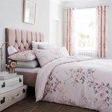 Catherine Lansfield Pink Canterbury Glitter Print Duvet Cover