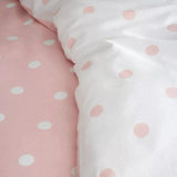 Catherine Lansfield Pink Polka Dot Brushed Cotton Double Duvet Set