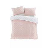 Catherine Lansfield Pink Polka Dot Brushed Cotton Double Duvet Set