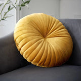 Catherine Lansfield Round Soft Touch Cushion in Mustard