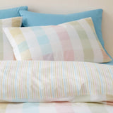 Catherine Lansfield Spring Check Reversible Double Size Duvet Set In Multi