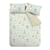 Catherine Lansfield Spring Gonks Reversible Double Duvet Cover Set In Mint Green