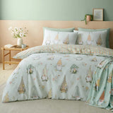 Catherine Lansfield Spring Gonks Reversible King Size Duvet Cover Set In Mint Green