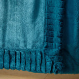Catherine Lansfield Velvet And Faux Fur 150x200cm Blanket Throw in Teal