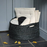 Chalk Jute Storage Baskets Black