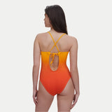 Chantelle PULP Flex-Size Wireless Plunge Swimsuit In Sunrise Tie Dye