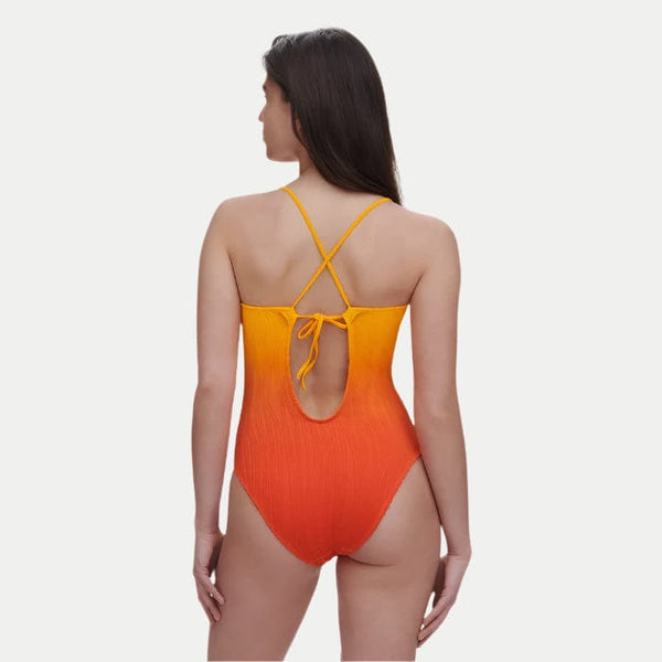 Chantelle PULP Flex-Size Wireless Plunge Swimsuit In Sunrise Tie Dye