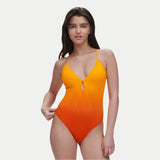 Chantelle PULP Flex-Size Wireless Plunge Swimsuit In Sunrise Tie Dye