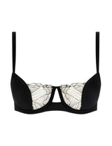 Chantelle Tattoo Love Half Cup Bra In Black/Golden Beige