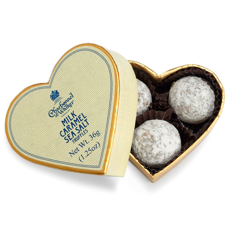 Charbonnel et Walker Cream Mini Heart Milk Sea Salt Caramel Chocolate Truffles 36g
