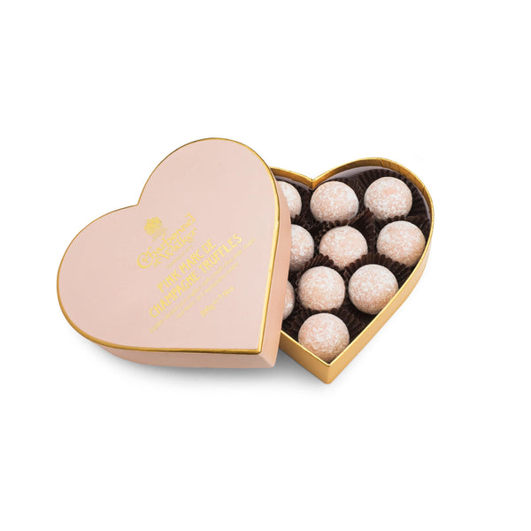 Charbonnel et Walker Pink Marc De Champagne Chocolate Truffles Heart 200g