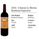 Chateau Le Breton, Bordeaux Superieur 2016 - Magnum