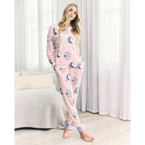 Chelsea Peers Astral Hearts Print Long Pyjama Set In Pink