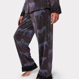 Chelsea Peers Black Sparkle Zebra Print Long Pyjama Set