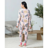 Chelsea Peers Celestial Leopard Print Long Pyjama Set In Pink
