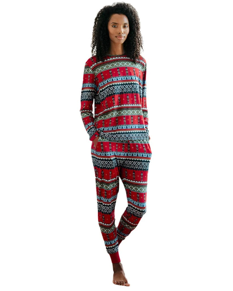 Chelsea Peers Christmas Long Pyjama Set in Nutcracker Print