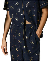 Chelsea Peers Cotton Star Print Long Pyjama Set in Navy