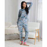 Chelsea Peers Dream Leopard Print Long Pyjama Set In Blue