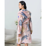 Chelsea Peers Fleece Celestial Leopard Print Dressing Gown In Pink