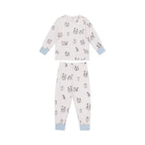 Chelsea Peers Kids' Cotton Blend Penguin Print Pyjama Set In Off White
