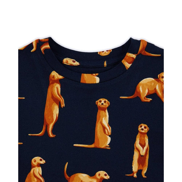Chelsea Peers Kids Meerkat Print Short Pyjama Set In Navy