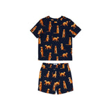 Chelsea Peers Kids Meerkat Print Short Pyjama Set In Navy